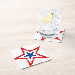 Dessous-de-verre Carré En Papier Dessous de verre de boisson Patriotic Star