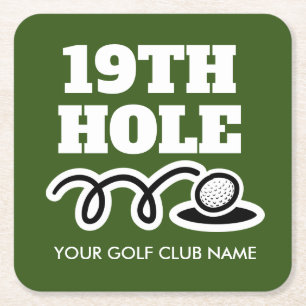 Dessous-de-verre Carré En Papier dessous de verre de club de golf drôles de 19e tr
