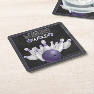 Dessous-de-verre Carré En Papier Dessous de verre de cool Purple Bowling