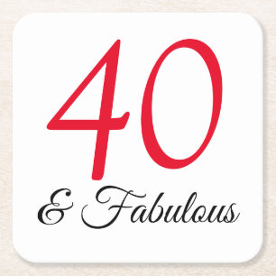Dessous-de-verre Carré En Papier dessous de verre de fête du 40e anniversaire