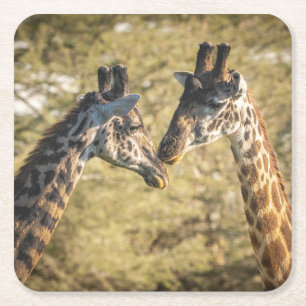 Dessous-de-verre Carré En Papier Dessous de verre de Giraffes adorables