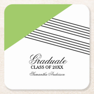 Dessous-de-verre Carré En Papier Dessous de verre de graduation géométrique verte