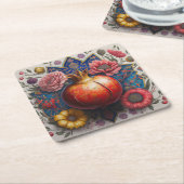 Dessous-de-verre Carré En Papier Dessous de verre de la grenade Yalda (Incliné)