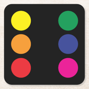 Dessous-de-verre Carré En Papier Dessous de verre de matrices d'arc-en-ciel