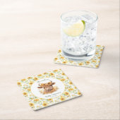 Dessous-de-verre Carré En Papier Dessous de verre de papier Baby shower Sunflowers  (En situation)