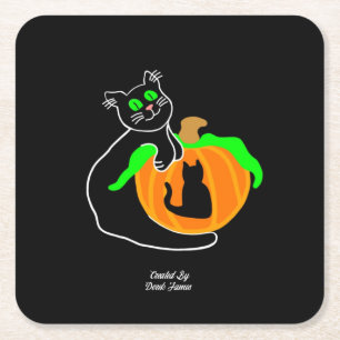 Dessous-de-verre Carré En Papier Dessous de verre de papier Carré Citrouille de cha