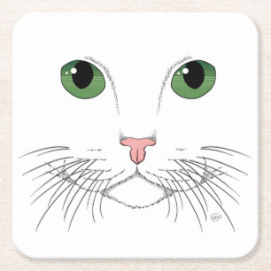 Dessous-de-verre Carré En Papier Dessous de verre de papier Carré pour chat vert