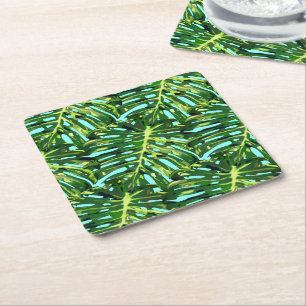 Dessous-de-verre Carré En Papier Dessous de verre de papier Feuille tropical