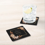 Dessous-de-verre Carré En Papier Dessous de verre de papier Mariage noir (En situation)