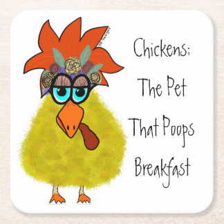 Dessous-de-verre Carré En Papier dessous de verre de poulet