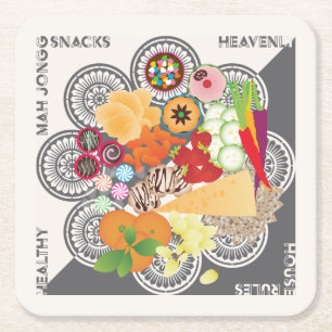 Dessous-de-verre Carré En Papier Dessous de verre des snacks Mah Jongg