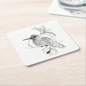 Dessous-de-verre Carré En Papier Dessous de verre d'illustration des oiseaux de Col (Incliné)