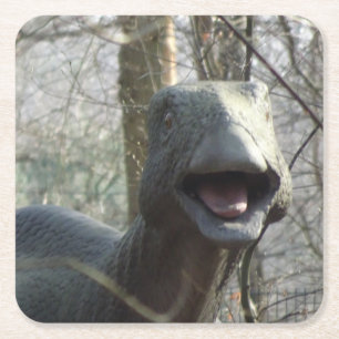 Dessous-de-verre Carré En Papier Dessous de verre Dinosaur à regarder