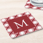 Dessous-de-verre Carré En Papier Dessous de verre du livre rouge et du livre blanc<br><div class="desc">Protégez vos surfaces avec style grâce à notre Dessous de verre Monogrammed Red et White Paper, qui comprend le motif de contrôle de buffle rouge et blanc. Ces dessous de verre personnalisés apportent une touche d'élégance à votre divertissement de vacances, rendant chaque boisson spéciale. Parfaits pour les fêtes et les...</div>