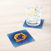 Dessous-de-verre Carré En Papier dessous de verre du zodiac de libra (En situation)