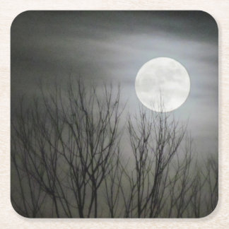 Dessous-de-verre Carré En Papier Dessous de verre éffrayants de lune