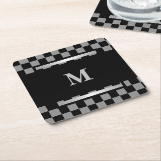 Dessous-de-verre Carré En Papier Dessous de verre en papier À damiers noir monogram