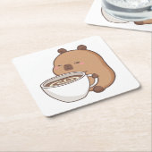 Dessous-de-verre Carré En Papier Dessous de verre en papier amusant café Capte (Incliné)