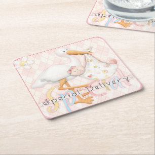 Dessous-de-verre Carré En Papier Dessous de verre en papier Baby shower de concepti