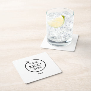 Dessous-de-verre Carré En Papier Dessous de verre en papier carré avec logo personn