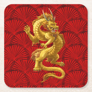 Dessous-de-verre Carré En Papier Dessous de verre en papier Carré chinois Lucky Gol