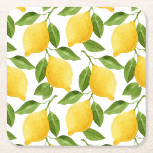 Dessous-de-verre Carré En Papier Dessous de verre en papier Carré citron