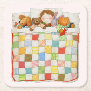 Dessous-de-verre Carré En Papier DESSOUS DE VERRE en papier Carré COSY QUILT - rose