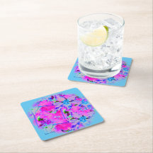 Dessous de verre en papier de fleurs roses