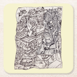 Dessous-de-verre Carré En Papier Dessous de verre en papier de l'organe d'inquiétud