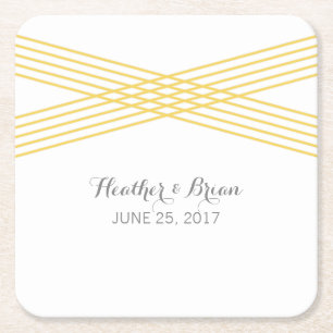 Dessous-de-verre Carré En Papier Dessous de verre en papier déco moderne jaune