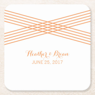 Dessous-de-verre Carré En Papier Dessous de verre en papier déco moderne orange