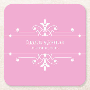 Dessous-de-verre Carré En Papier Dessous de verre en papier ornemental rose
