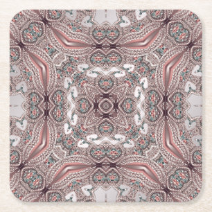 Dessous-de-verre Carré En Papier Dessous de verre en papier ornemental rose