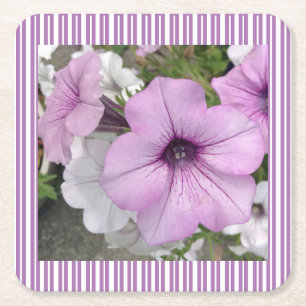 Dessous-de-verre Carré En Papier Dessous de verre en papier rayé Petunia