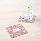 Dessous-de-verre Carré En Papier Dessous de verre en papier rose (En situation)