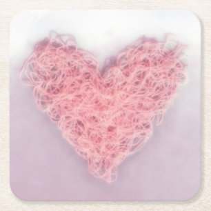 Dessous-de-verre Carré En Papier Dessous de verre en papier Tricot rose en laine