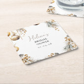 Dessous-de-verre Carré En Papier Dessous de verre Fête des mariées | Conception de (Incliné)