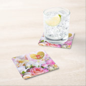 Dessous-de-verre Carré En Papier Dessous de verre floraux faits sur commande (En situation)