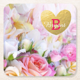 Dessous-de-verre Carré En Papier Dessous de verre floraux faits sur commande