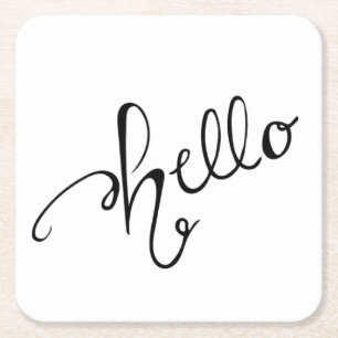 Dessous-de-verre Carré En Papier Dessous de verre Hello - manuscrit