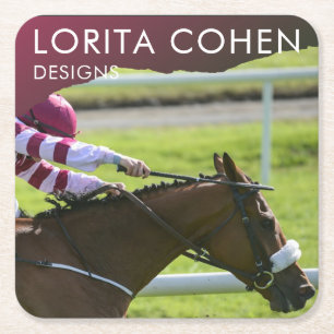 Dessous-de-verre Carré En Papier Dessous de verre hippocampe cadeau Jockey Kentucky