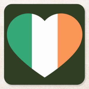 Dessous-de-verre Carré En Papier Dessous de verre irlandais Heartflag cn