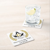 Dessous-de-verre Carré En Papier Dessous de verre maçonniques (En situation)