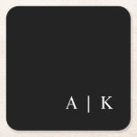 Dessous-de-verre Carré En Papier Dessous de verre mariages Favorisés Avec Monogramm<br><div class="desc">Ajoutez une touche de personnalisation à votre célébration mariage avec ces dessous de verre mariages monogrammés. Vous apprécierez le design élégant noir et blanc avec vos initiales. Peut être customisé pour répondre à vos besoins. © Gorjo Designs. Fait pour vous via la plateforme Zazzle.</div>