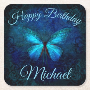 Dessous-de-verre Carré En Papier Dessous de verre Moody Blue Butterfly Paper