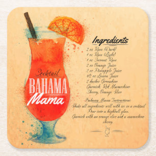 Dessous-de-verre Carré En Papier Dessous de verre papier Bahama Mama