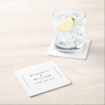 Dessous-de-verre Carré En Papier Dessous de verre papier Carré Mariage simple et mo<br><div class="desc">Ce dessous de verre en papier carré mariage moderne et simple allie charme classique et simplicité contemporaine. Conçu dans un style minimaliste, ce design présente des lignes épurées, des tons neutres et une palette sophistiquée de noir et blanc, assurant une simplicité raffinée à chaque détail. Que vous planifiez une cérémonie...</div>