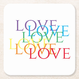Dessous-de-verre Carré En Papier DESSOUS DE VERRE papier Carré RAINBOW LOVE