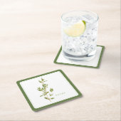 Dessous-de-verre Carré En Papier DESSOUS DE VERRE papier Carré THYME FRAIS (+texte) (En situation)
