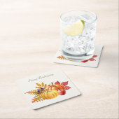 Dessous-de-verre Carré En Papier Dessous de verre papier Citrouille de Thanksgiving (En situation)